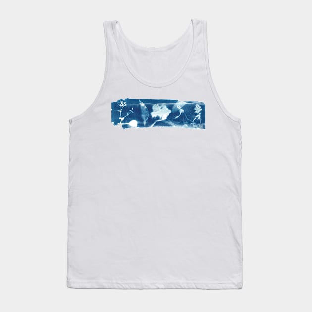 Beach landscape collage in cyanotype blue Tank Top by kittyvdheuvel